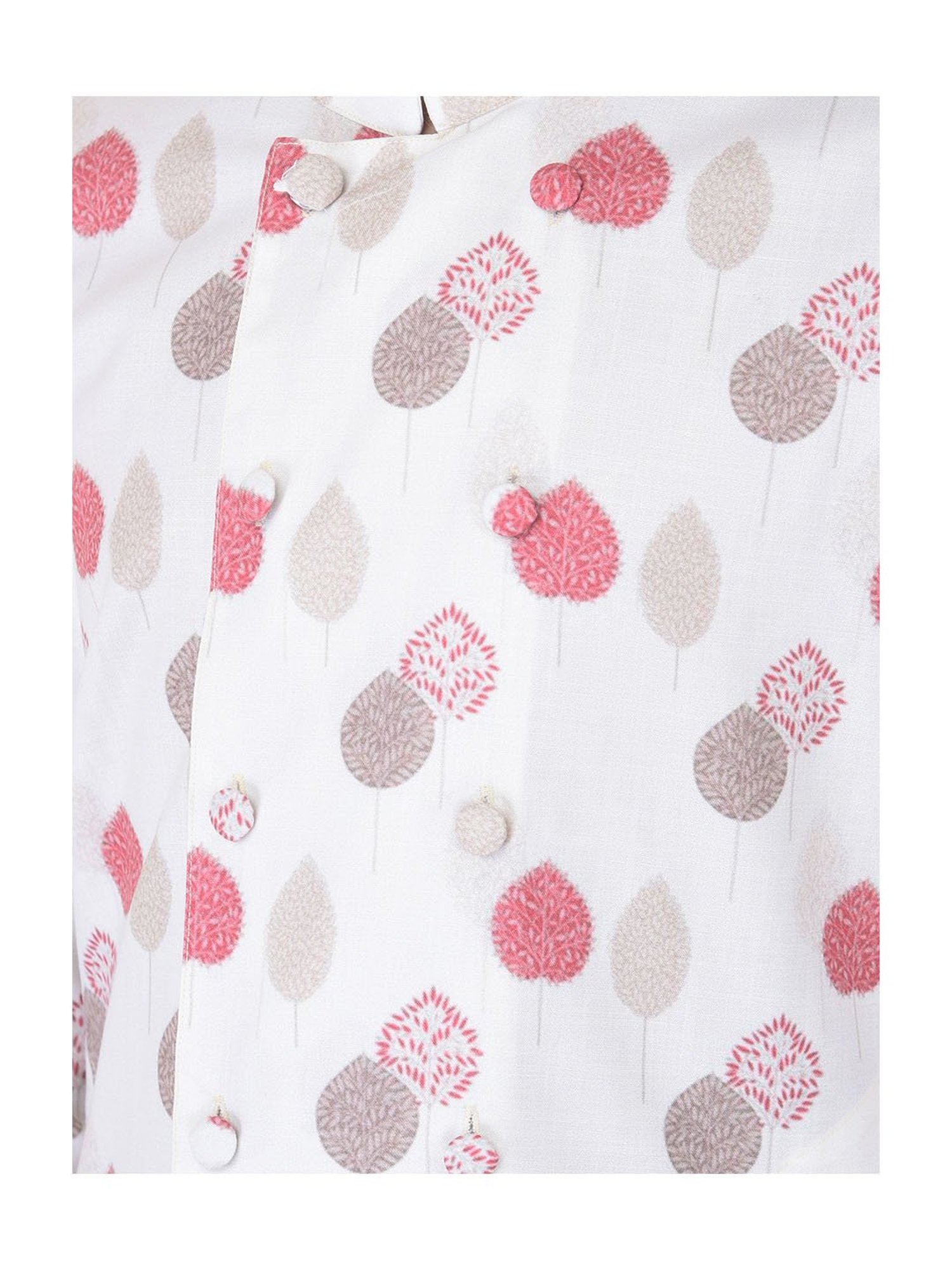 TABARD Kids White & Cream Printed Kurta + Pyjamas