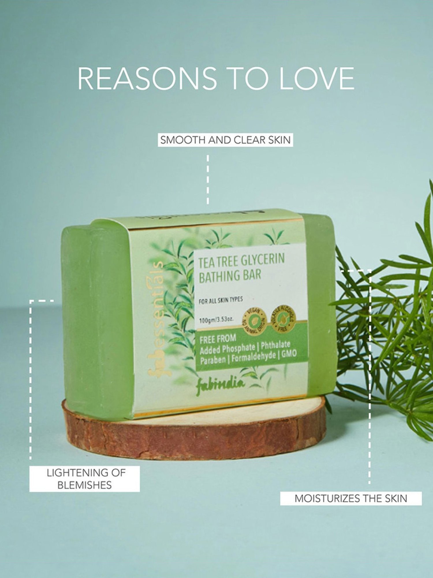 Fabessentials Tea Tree Glycerin Bathing Bar - 100 gm