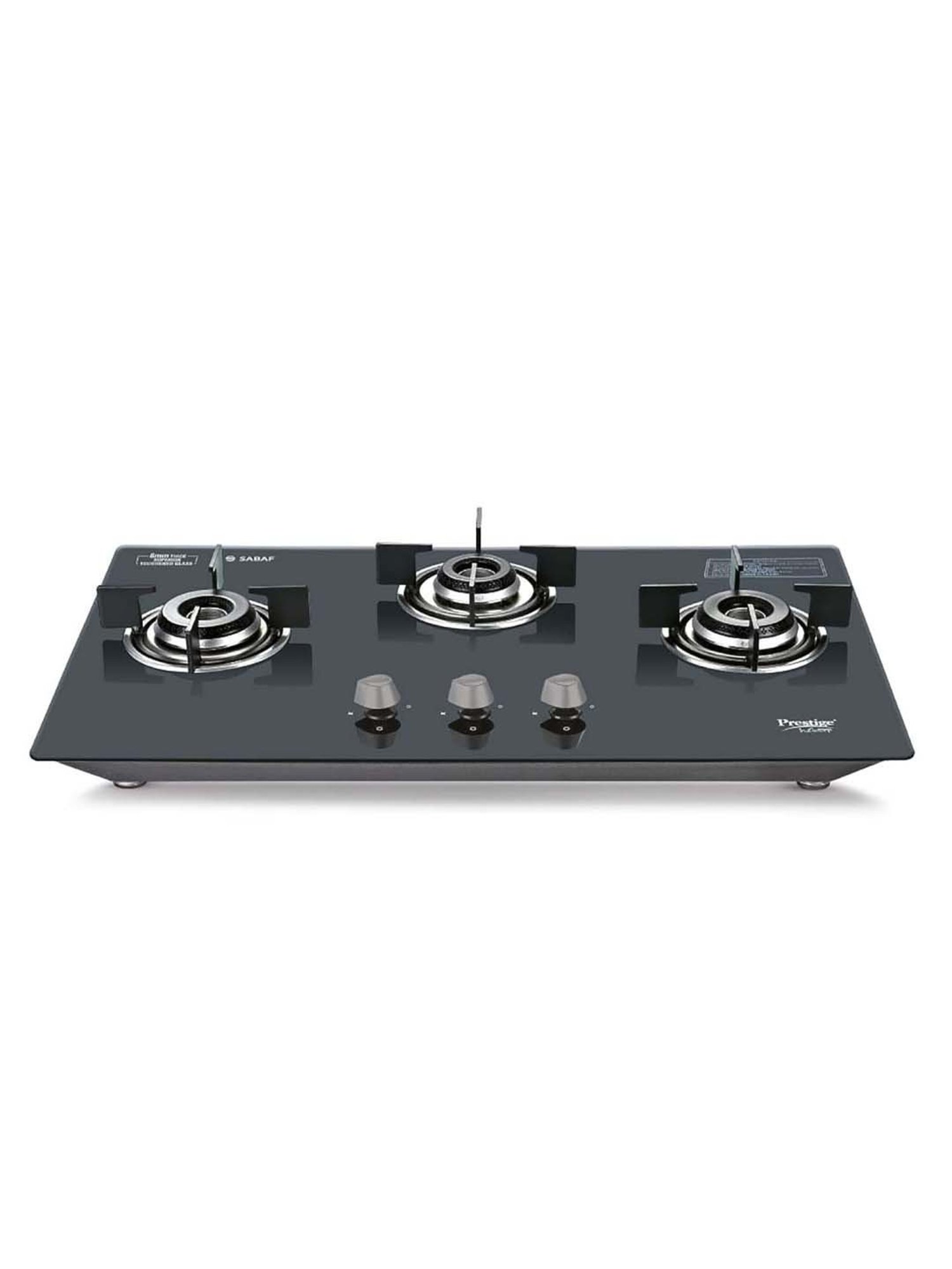 Pigeon Blackline Smart Black Glass Manual Gas Stove (2 Burners)