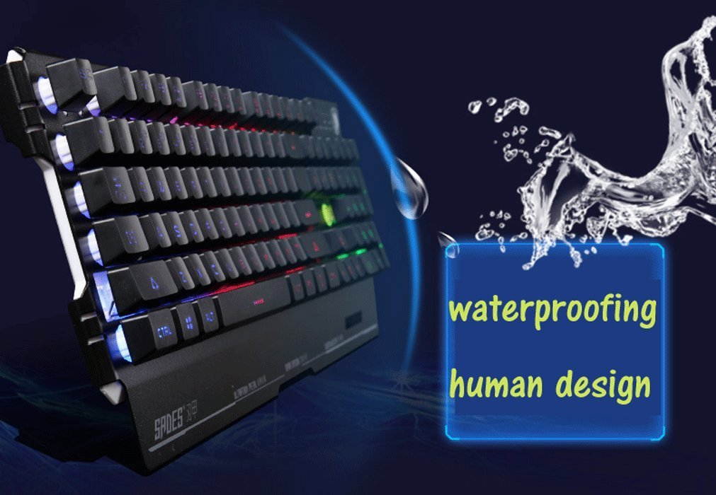 SADES Anivia K8 Gaming Keyboards Blademail Wired USB Keyboards for Pc/Mac gamers, 19 non-conflict keys, 7 colors Backlit, Metal Material