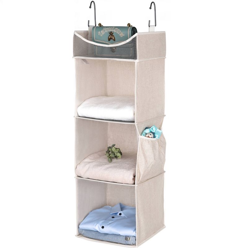 StorageWorks 4-Shelf Hanging Closet Organizer Beige