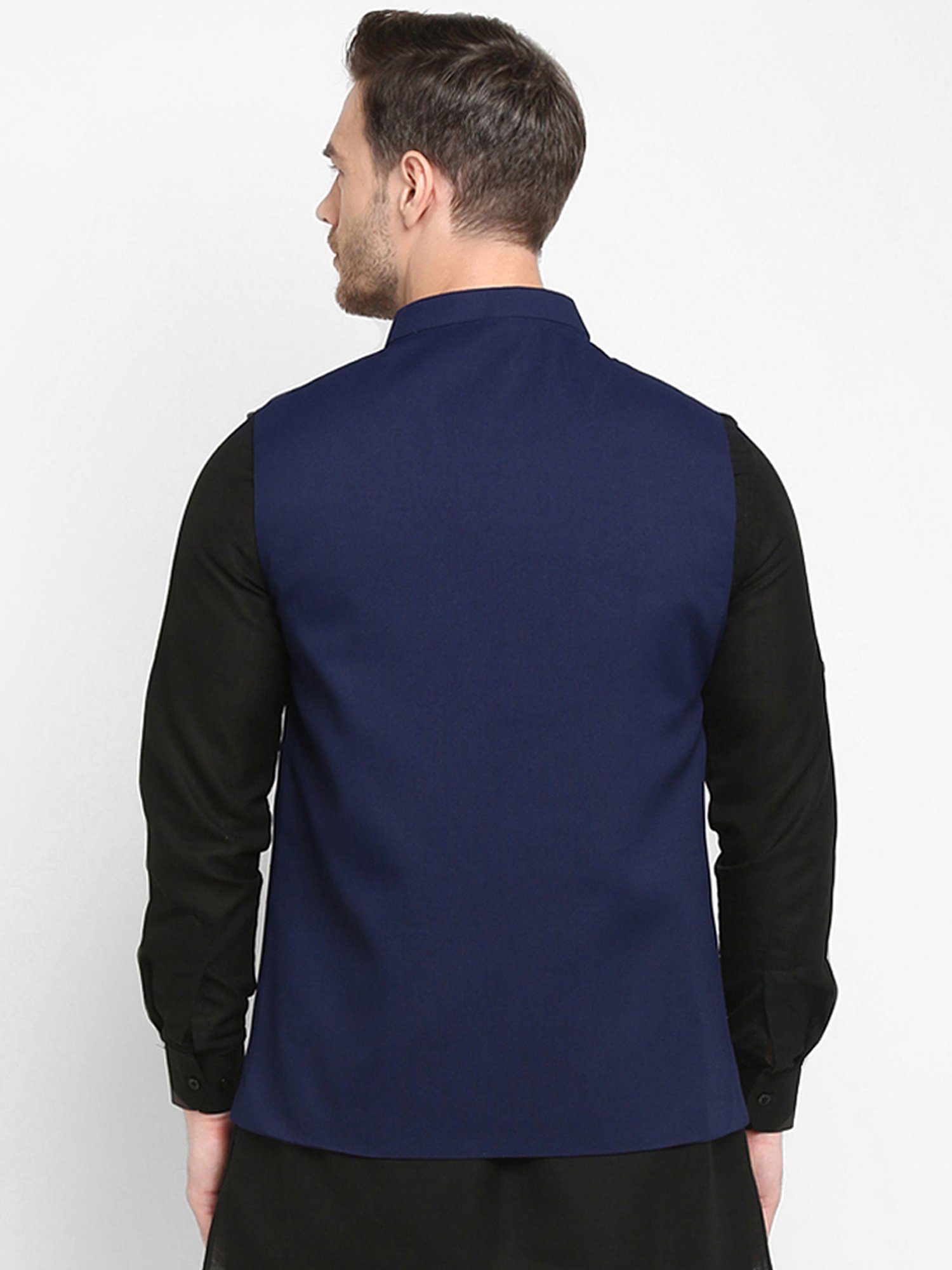 Hangup Plus Navy Regular Fit Nehru Jacket