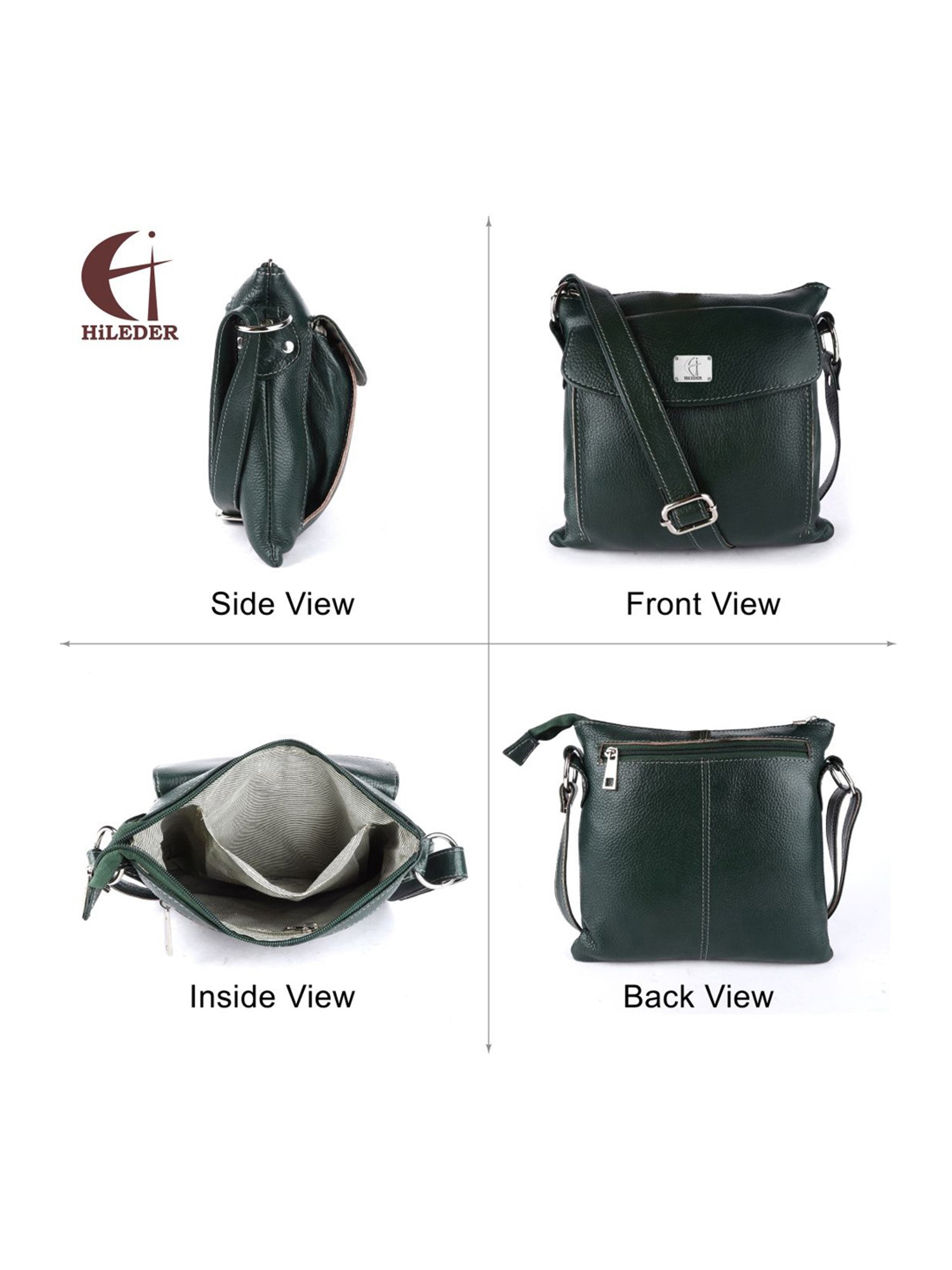 HiLEDER Green Solid Medium Cross Body Bag