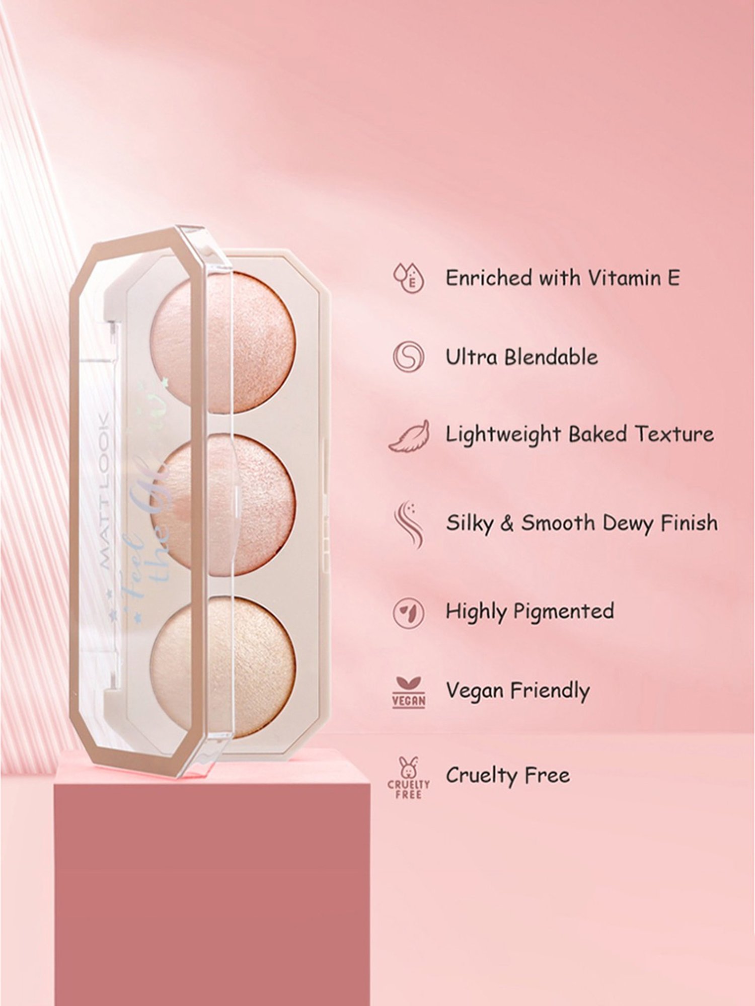 Matt Look Feel The Glow Baked Highlighter 01 Light House - 15 gm