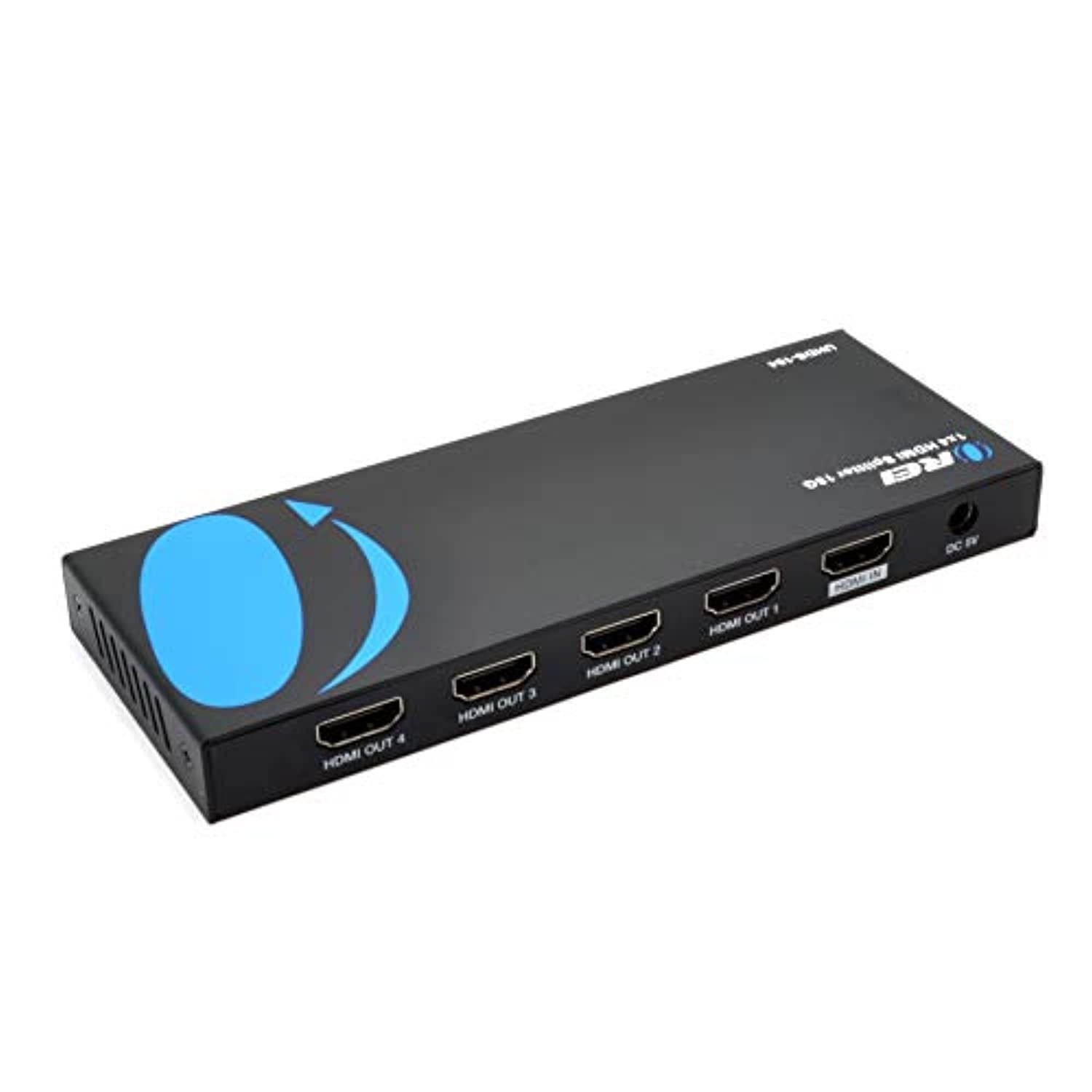 Orei UltraHD 4K @ 60 Hz 1 X 4 HDMI Splitter 1 in 4 Out 4 Port 4: 8-Bit - HDMI 2.0, HDCP 2.0, 18 Gbps, EDID, Duplicate / Mirror 4K Screens - UHDS-104 (UHDS-104)