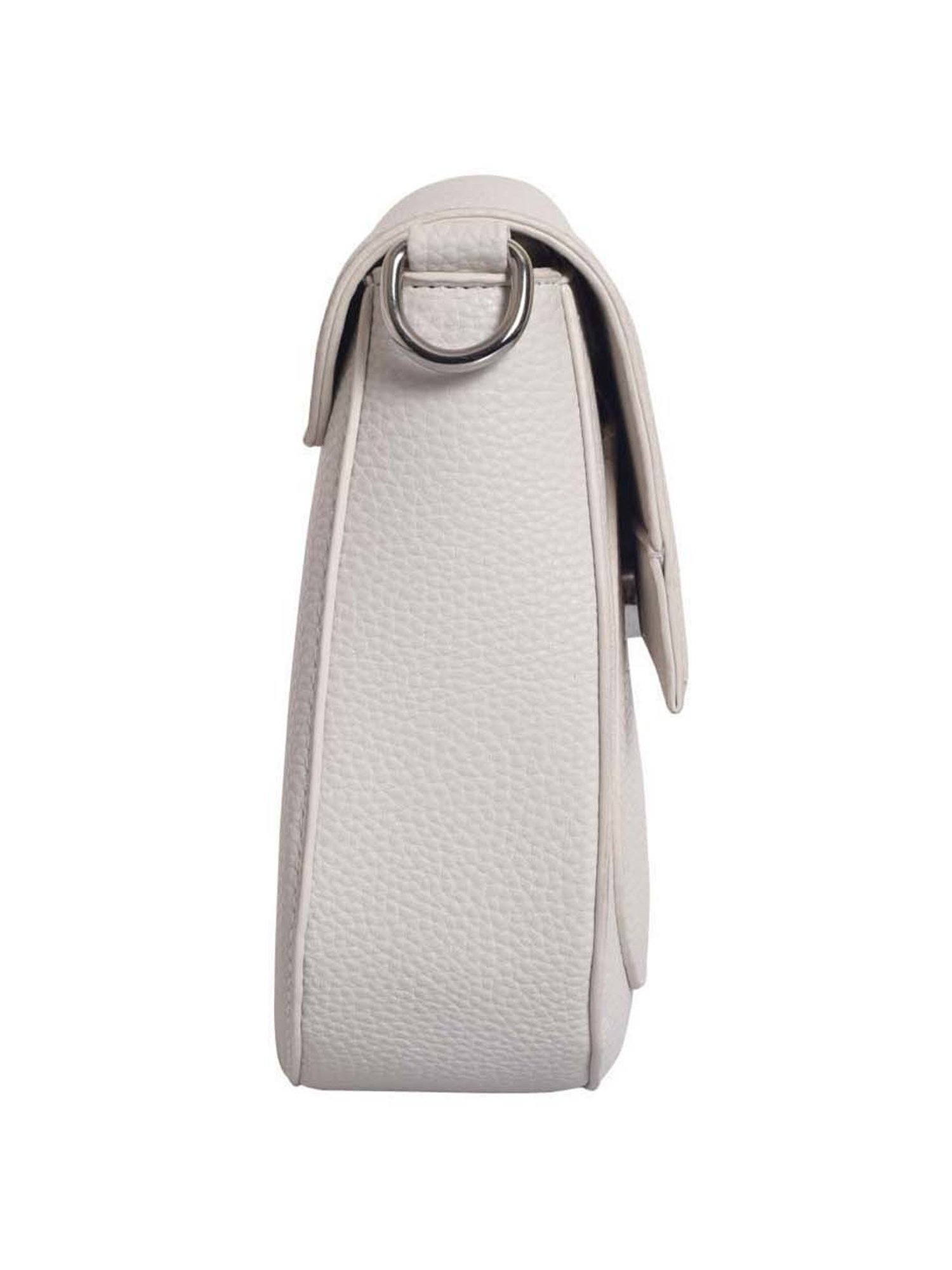 Lino Perros White Solid Medium Sling Handbag
