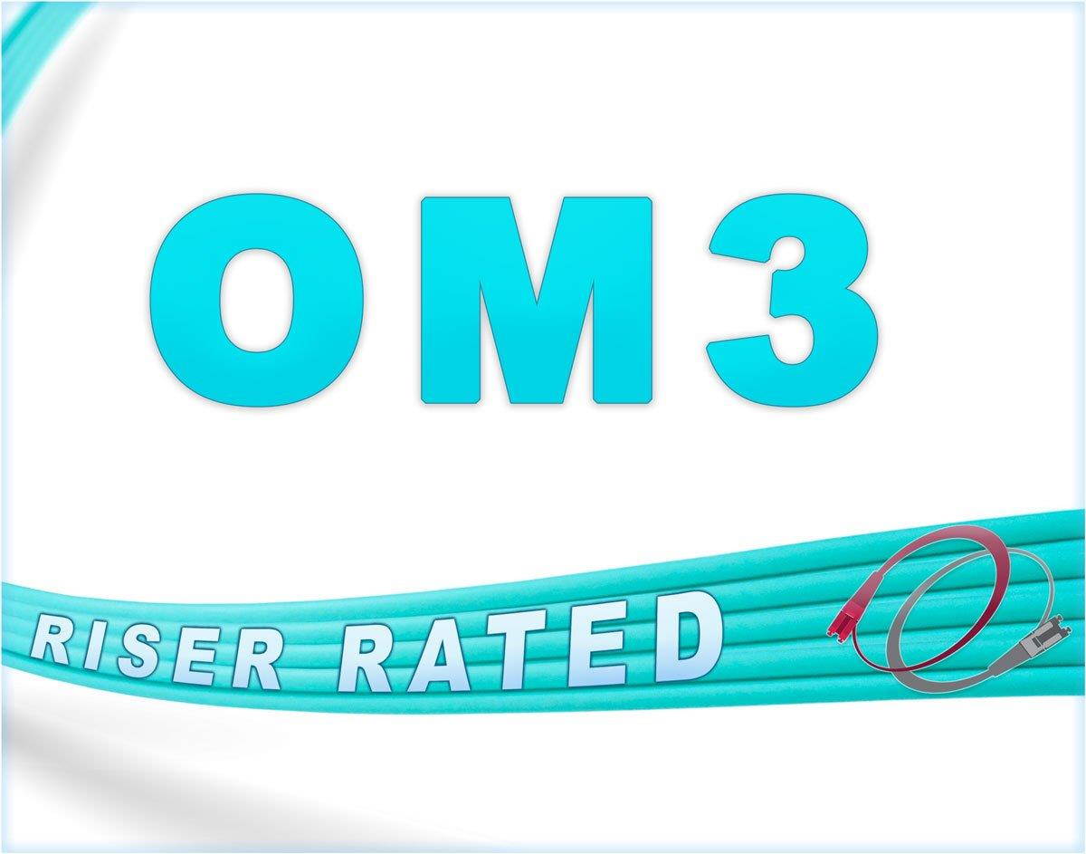 FiberCablesDirect - 1M OM3 LC SC Fiber Patch Cable | 10Gb Duplex 50/125 LC to SC Multimode Jumper 1 Meter (3.28ft) | Length Options: 0.5M-300M | 1/10/40/100g dplx mmf 10gbase sfp+ lommf ofnr om3-lc-sc