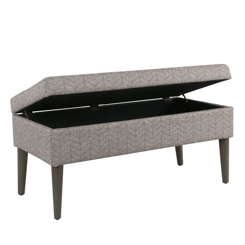 Mid Century Storage Bench Textured Gray - HomePop