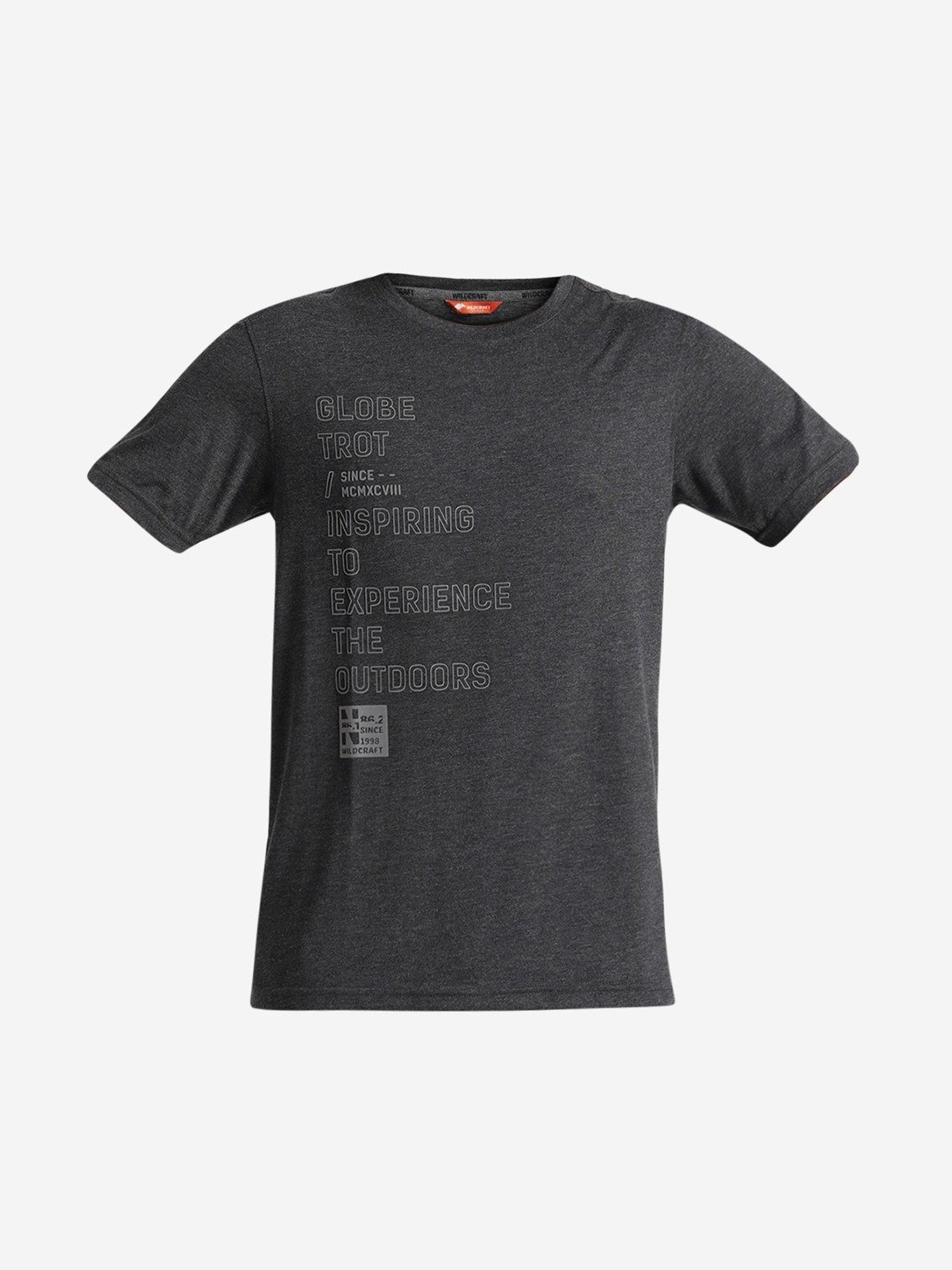 Wildcraft Black  Regular Fit Printed Sports T-Shirt