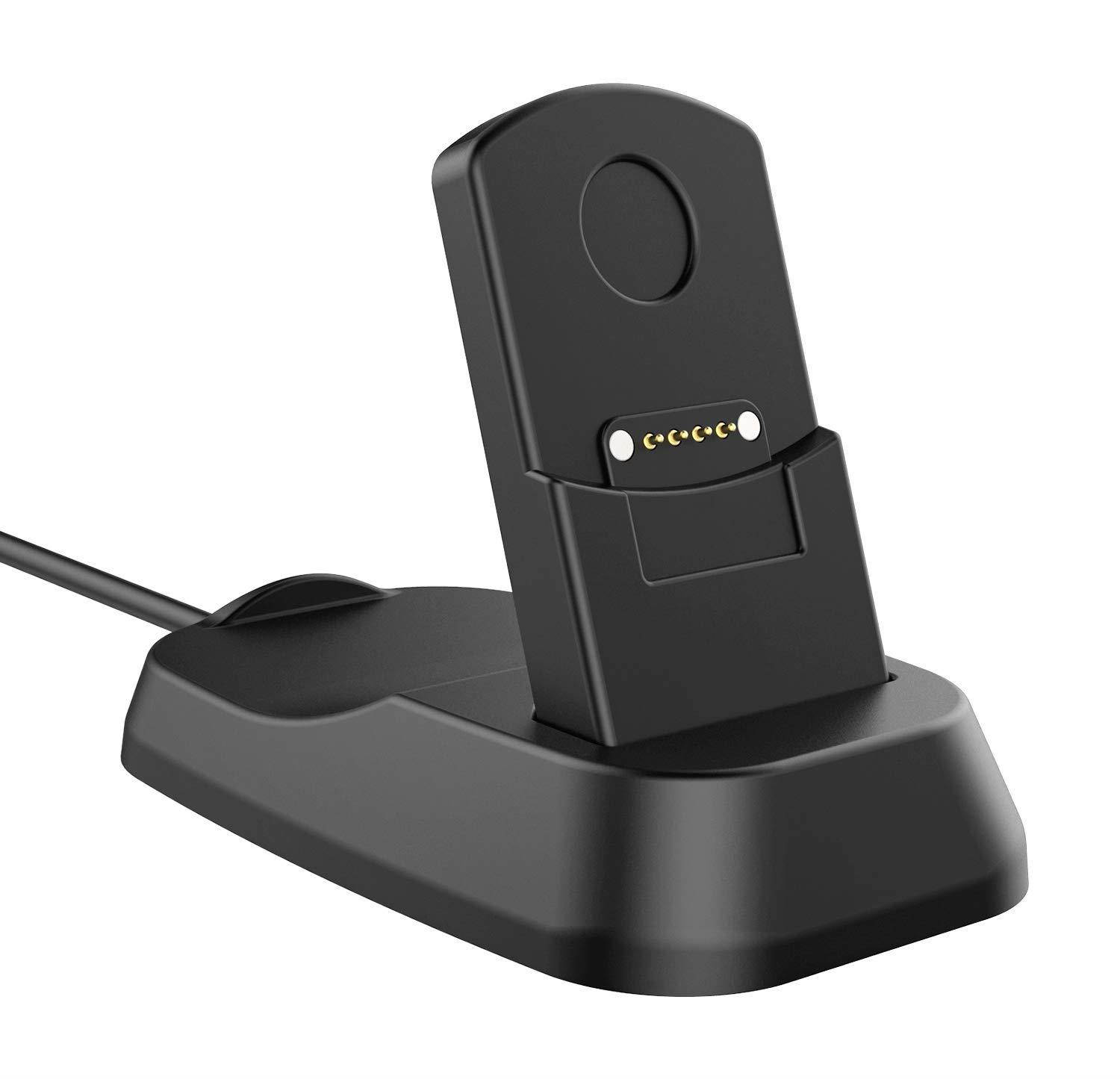 MoKo Charger Dock for Ticwatch S, Portable Replacement Charging Stand Adapter Station Cradle Holder with USB Cable for Ticwatch S/Ticwatch E Watch, Black