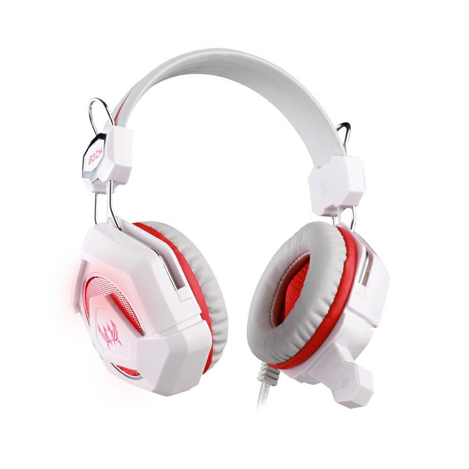 KOTION EACH GS210 50mm Professional Gaming Headphone with Mic LED Light Stereo Bass Noise Isolation Headset Earphones for Laptop Notebook Tablet Computer PC-Black/Blue