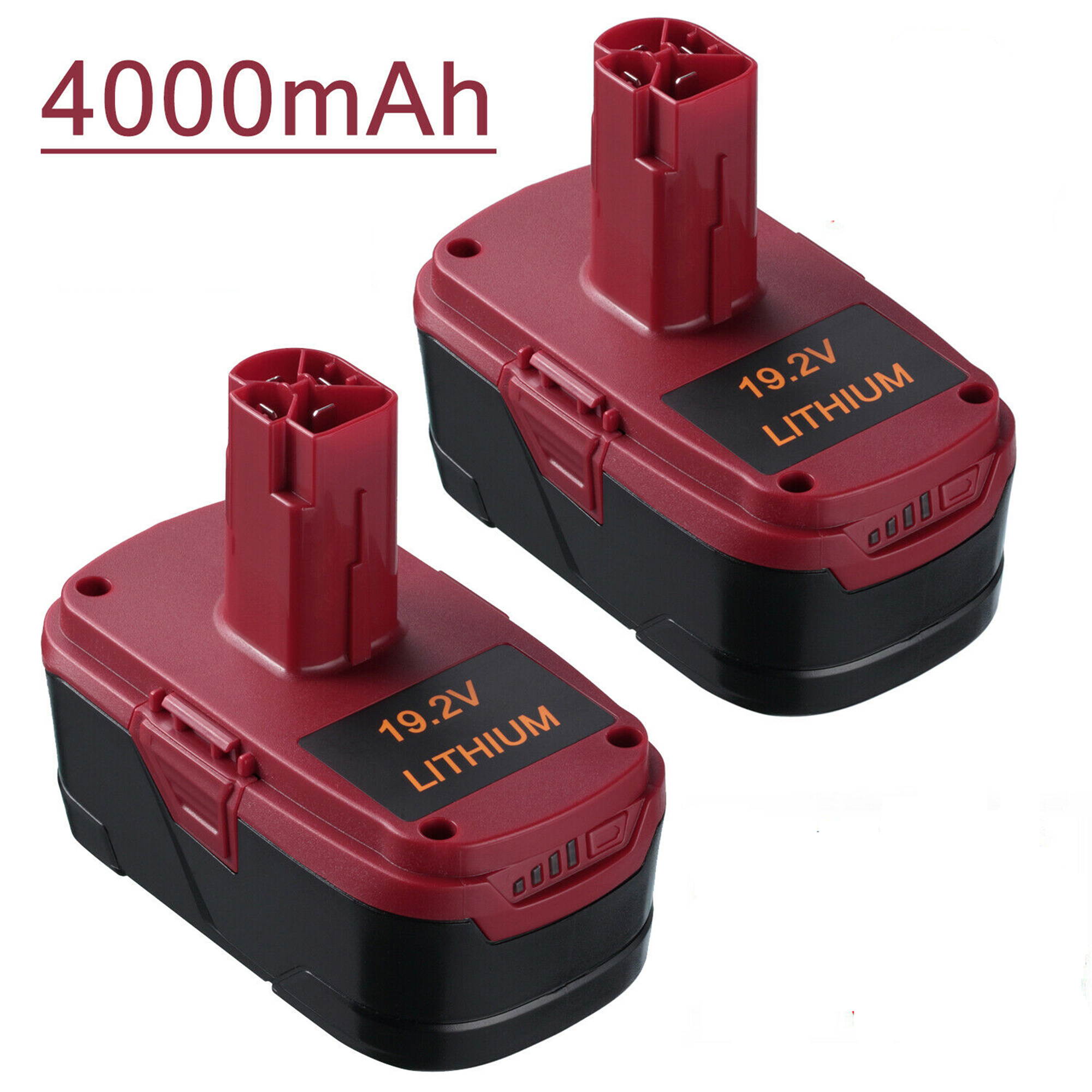 Powerextra 2 Pack 19.2V 4000mAh Replacement Batteries for Craftsman C3 Compact Lithium-ion Battery 11375 11374 Power Tools