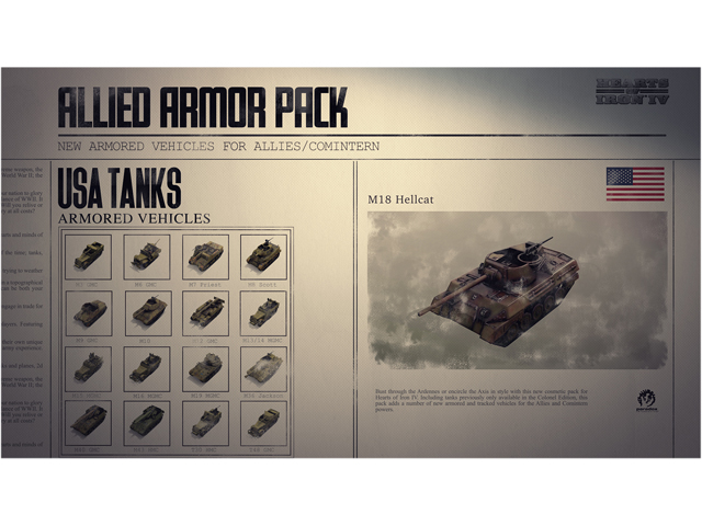 Hearts of Iron IV: Allied Armor Pack [Online Game Code]