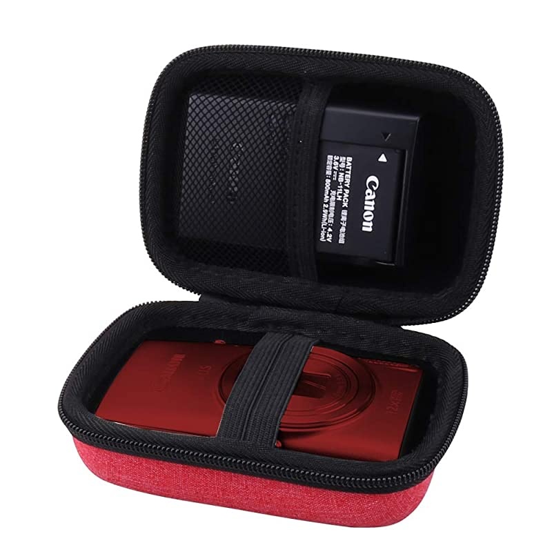 Hard Carrying Case for Canon PowerShot ELPH 180/190 Digital Camera (Storage case, red)
