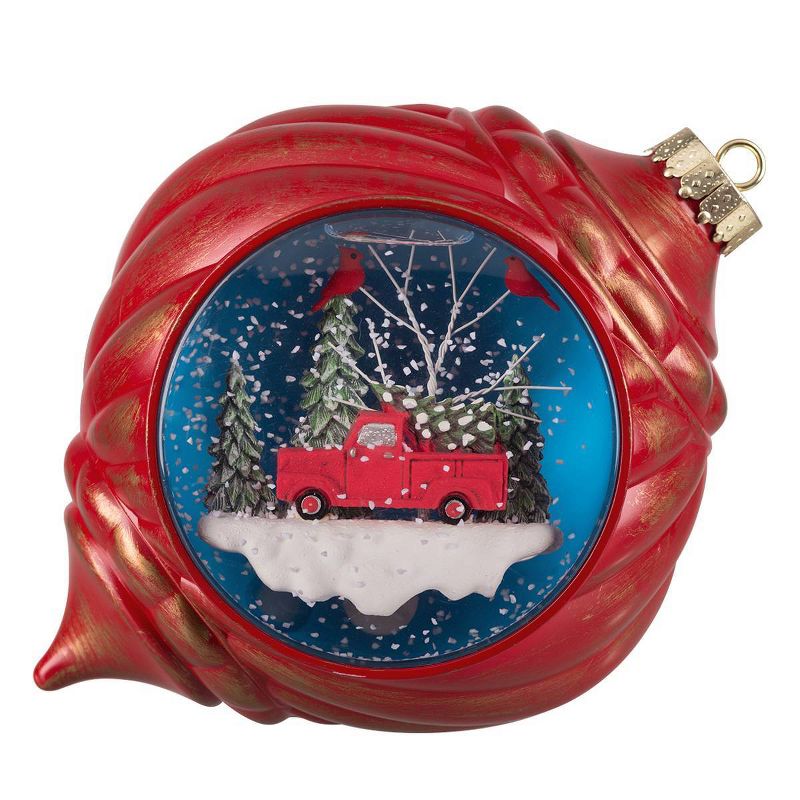 Snow burst LED Christmas Ornament Snow Globe Decorative Holiday Scene Props - Haute Décor