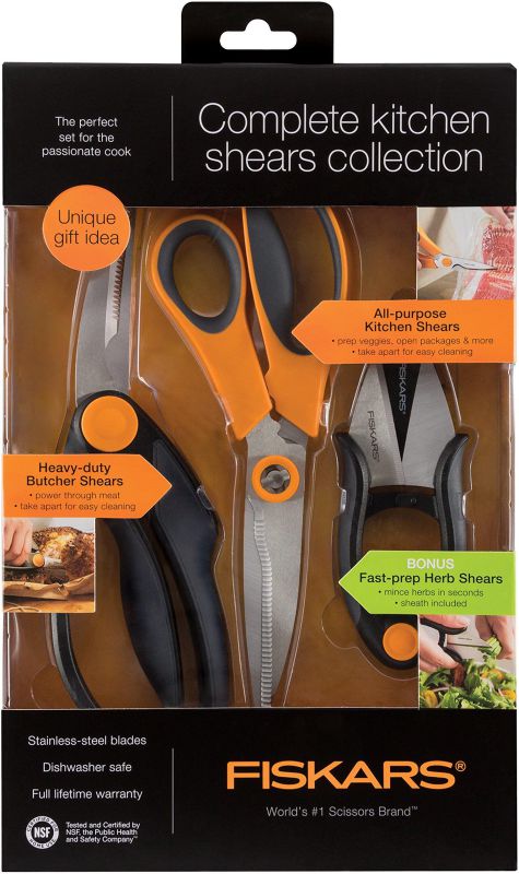 Fiskars 510061-1001 3pc Kitchen Shear Set