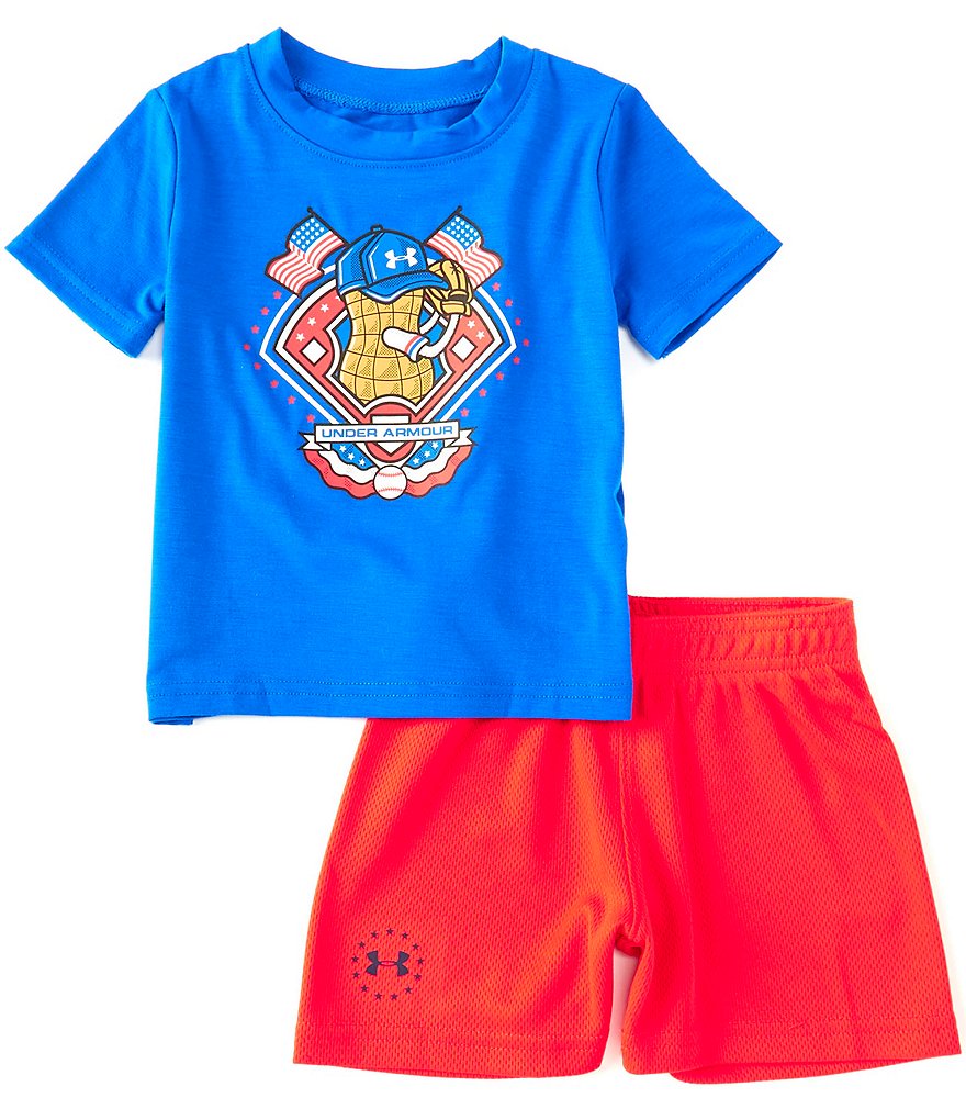 Under Armour Baby Boys 12-24 Month Short Sleeve UA Americana Peanut Tee & Short Set