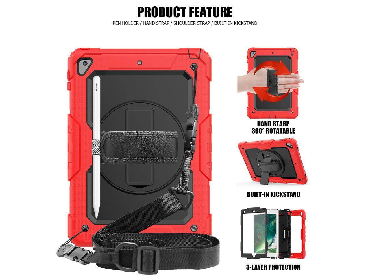 iPad 9.7 2018 2017 Case iPad Air 2 Case iPad Pro 9.7 Case Heavy Duty Rugged Shockproof Protective Hard Case Cover For for Apple iPad 6th / 5th Generation / iPad Air 2 / iPad Pro 9.7 inch