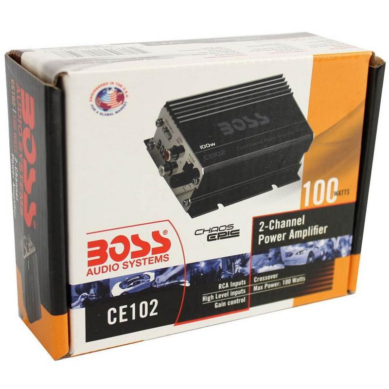 New BOSS CE102 100 Watt 2 Channel Mini Car/Motorcycle/ATV Audio Power Amplifier