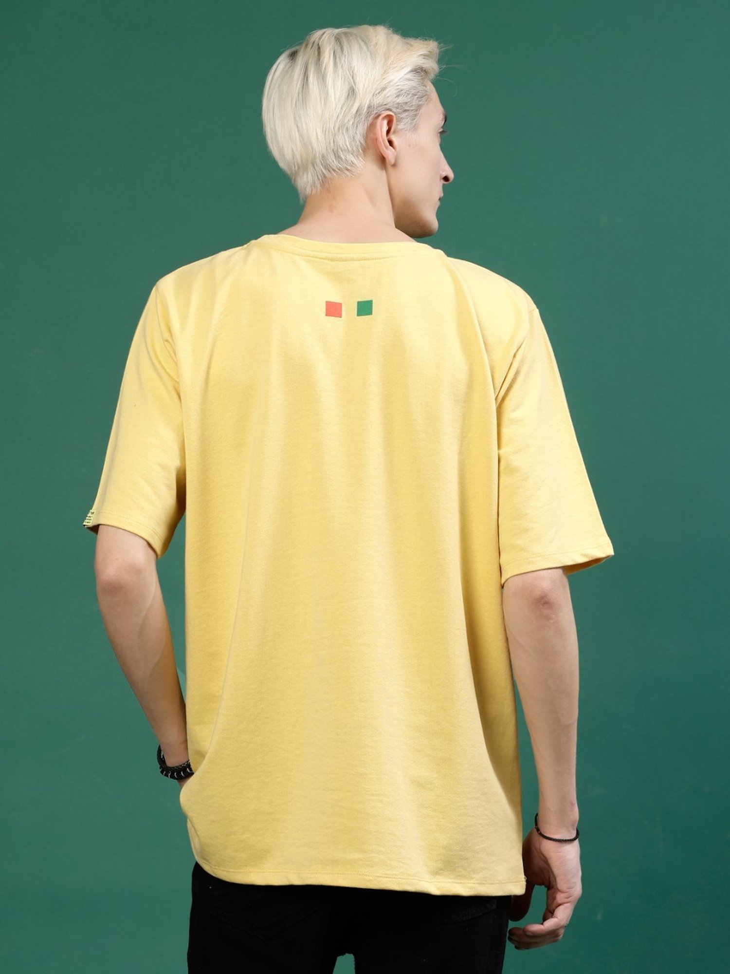 Rigo Yellow Cotton Loose Fit Printed T-Shirt