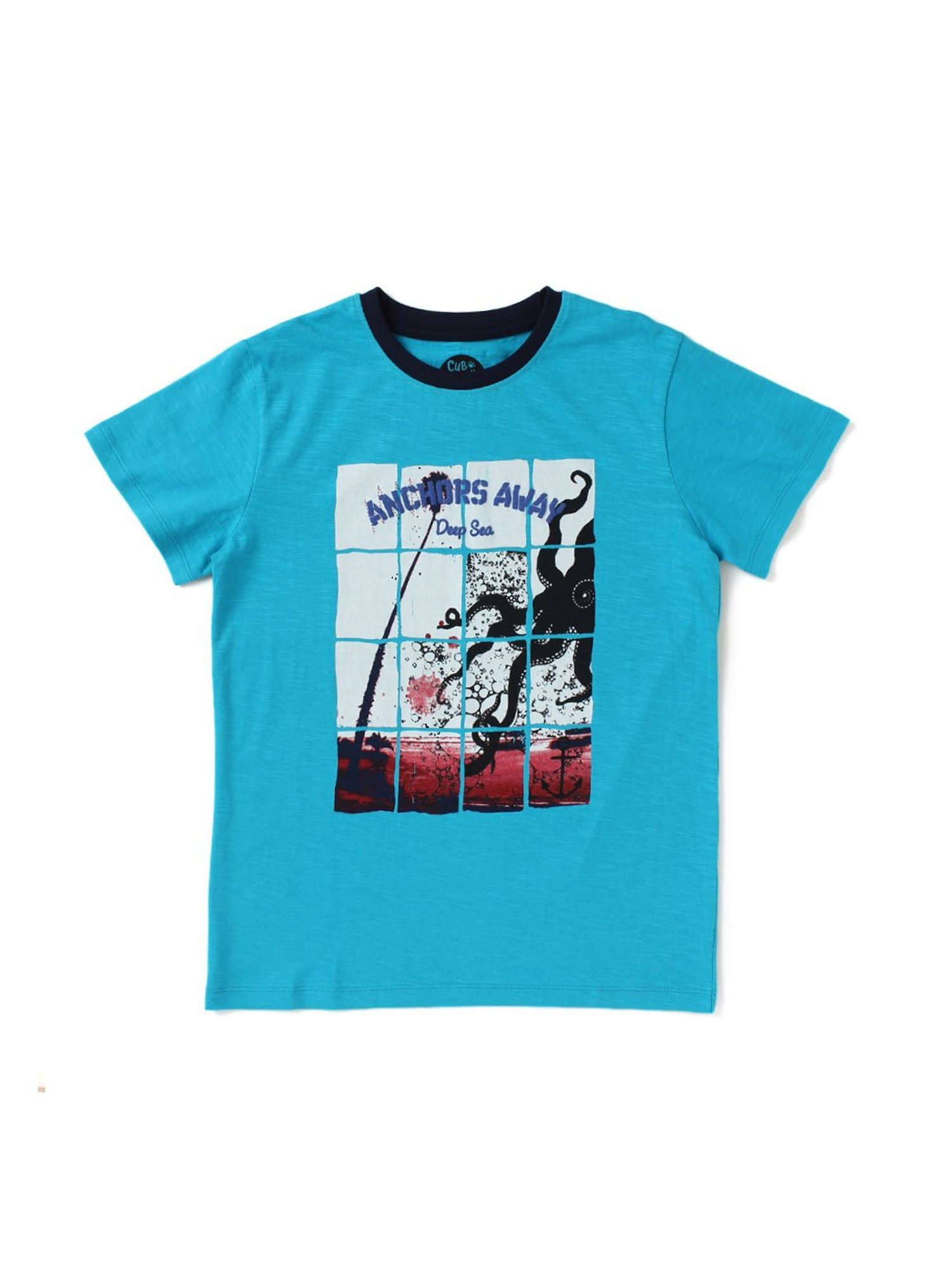 Cub McPaws Kids Blue Printed  T-Shirt