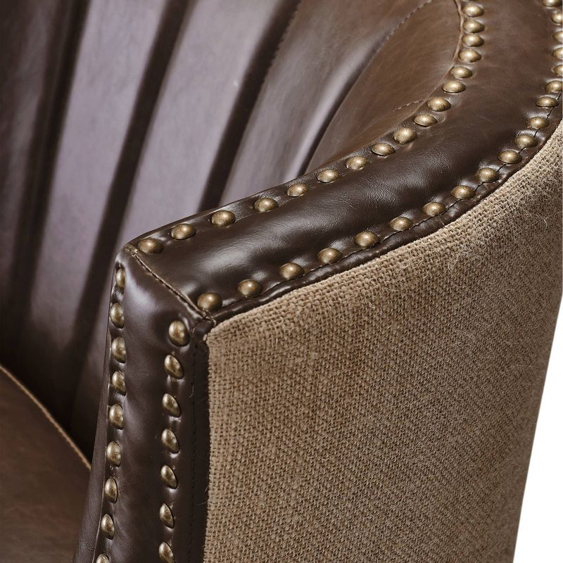 24" Amelie Mid-Century Modern Armchair Dark Brown - Adore Décor