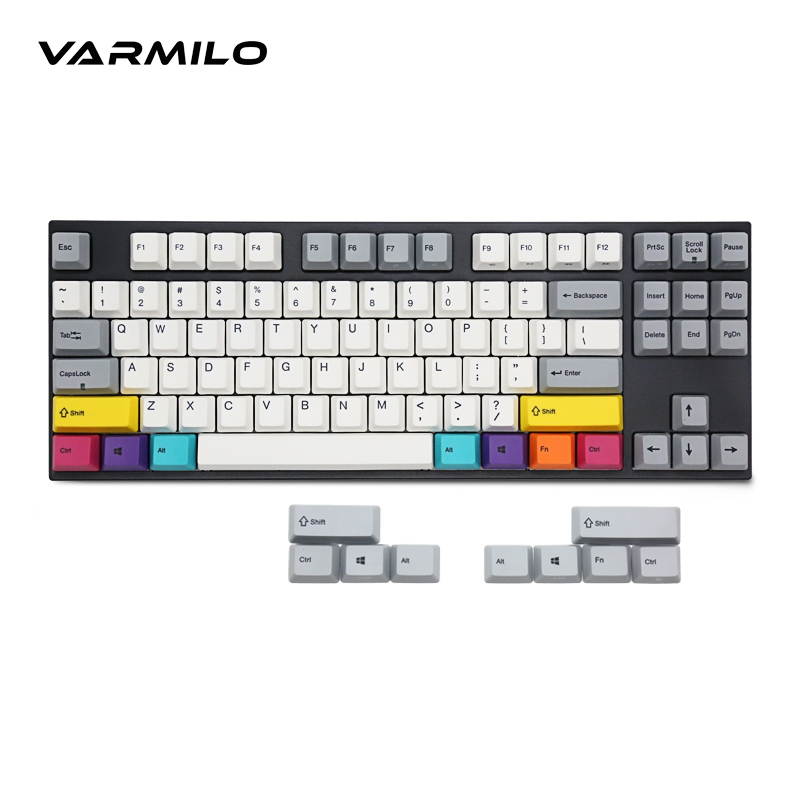 Varmilo  Ergonomic Design, Cool Exterior 87 Keys USB Wired Cable Detachable Cherry MX Mechanical Gaming  Keyboard With White Backlit For Office And Game, PBT Keycaps - VA87M Nordic Summit Verison