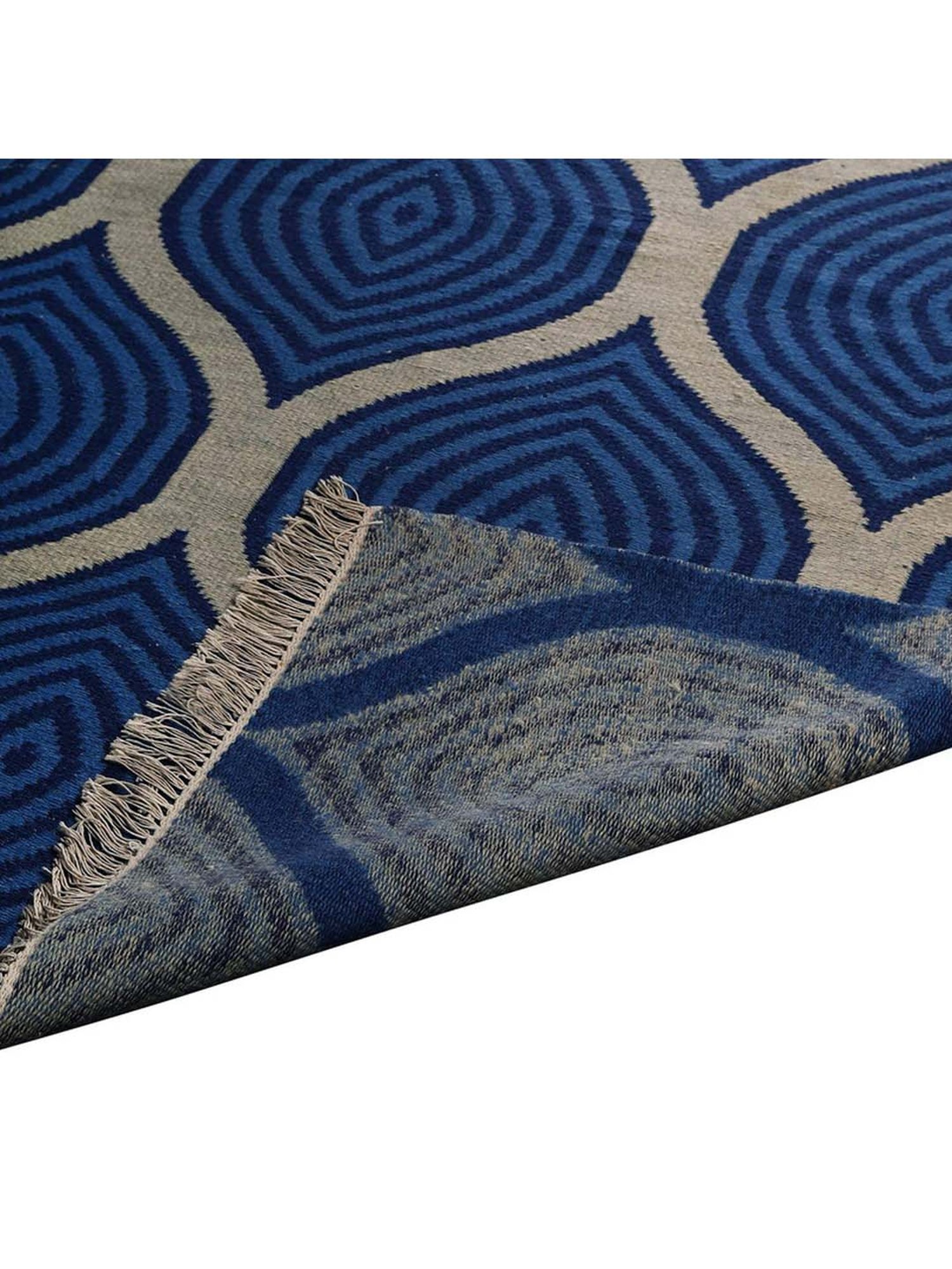Pequra Blue & Beige Wool XL Carpet - Set of 1