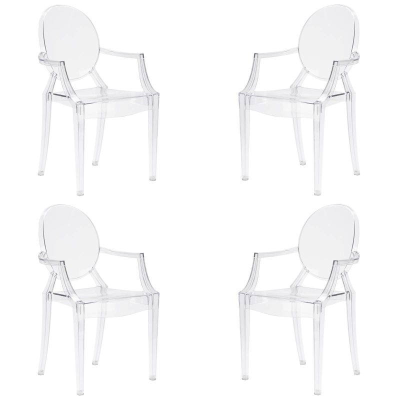 Set of 4 Janice Armchair Clear - Poly & Bark