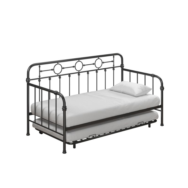 Little Seeds Willow Metal Twin Daybed and Twin Trundle Set, Black