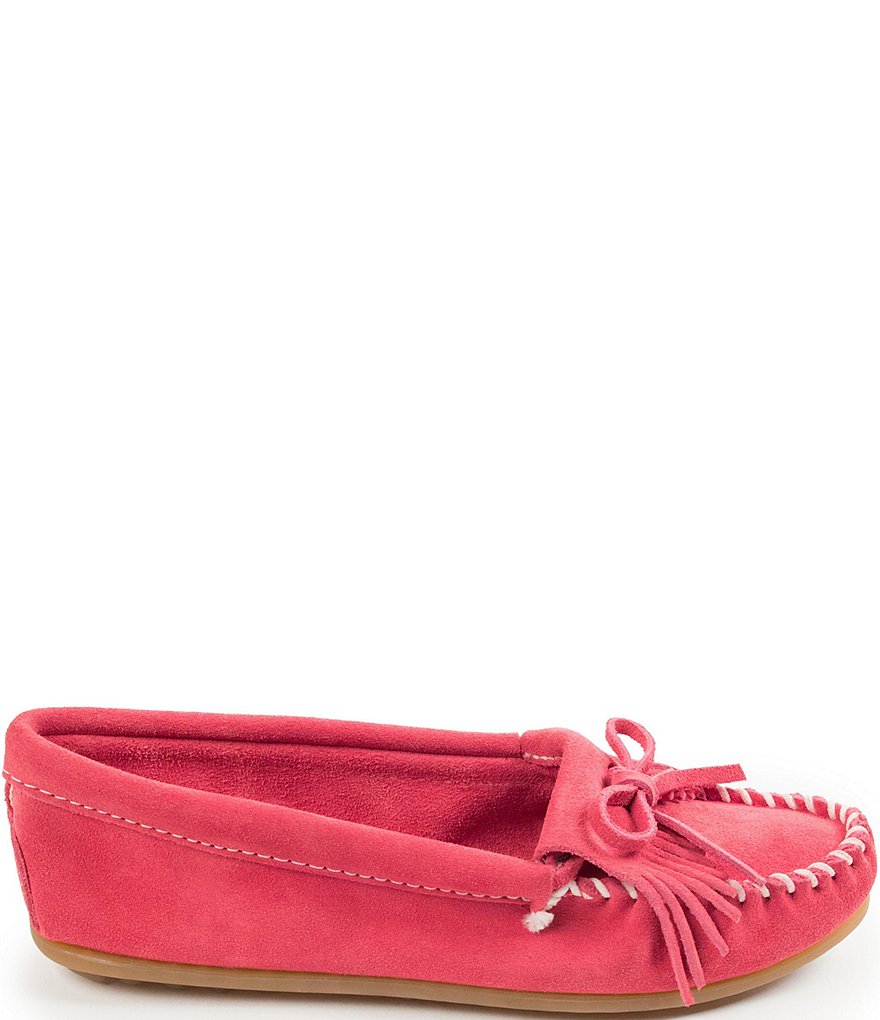 Minnetonka Kilty Suede Fringe Moccasins