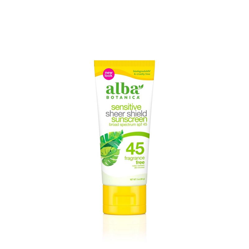 Alba Botanica Sensitive Sheer Sunscreen Shield - SPF 45 - 3oz