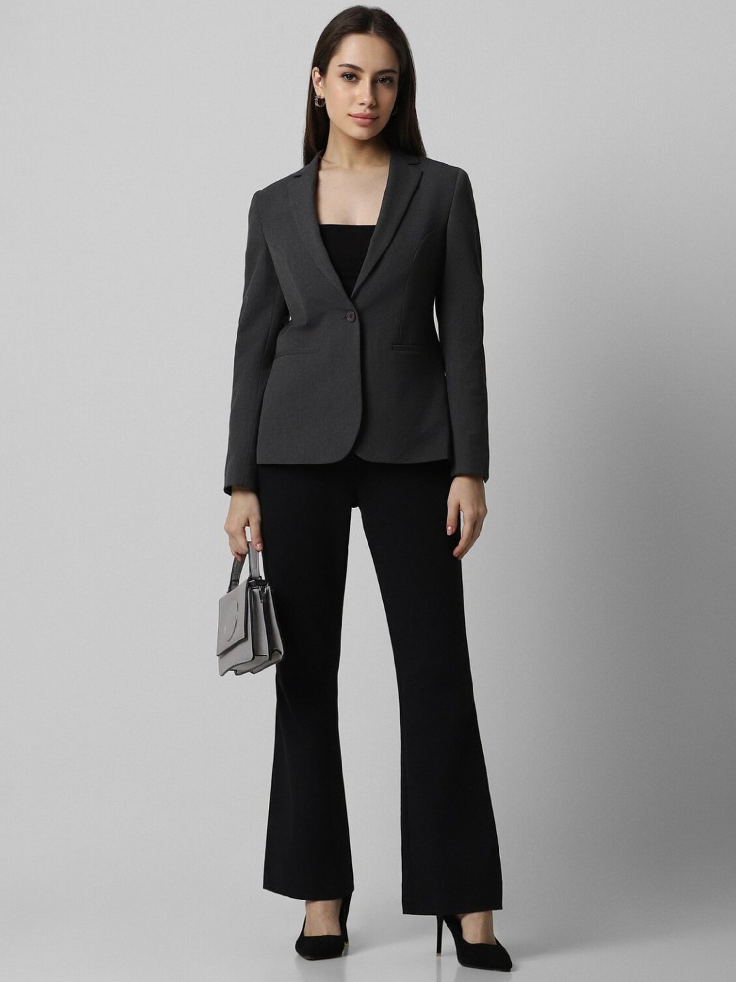 Van Heusen Grey Regular Fit Formal Blazer