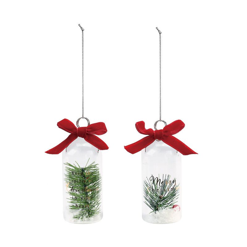 DEMDACO Ornament and Place Card Holders with Greenery - 2 Assorted Green