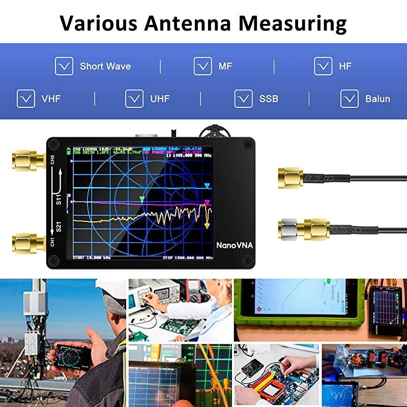 Vector Network Analyzer 10KHz 15GHz V34 HF VHF UHF Antenna Analyzer Measuring S Parameters Voltage Standing Wave Ratio Phase Delay Smith Chart