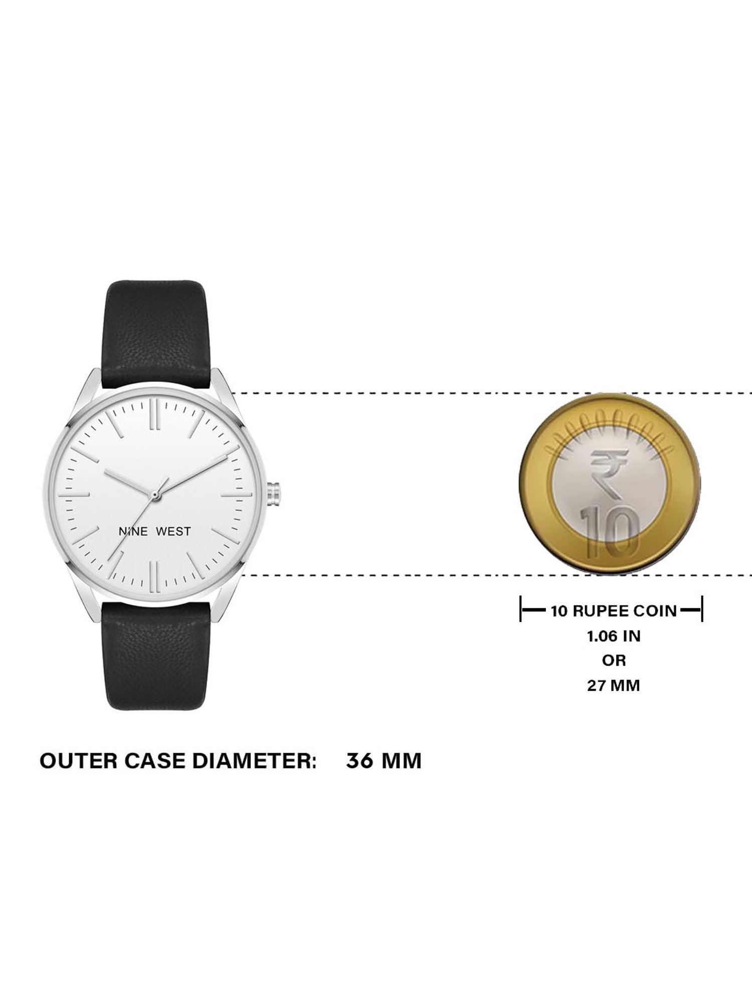 Nine West NW-1995SVBK Analog Watch for Women