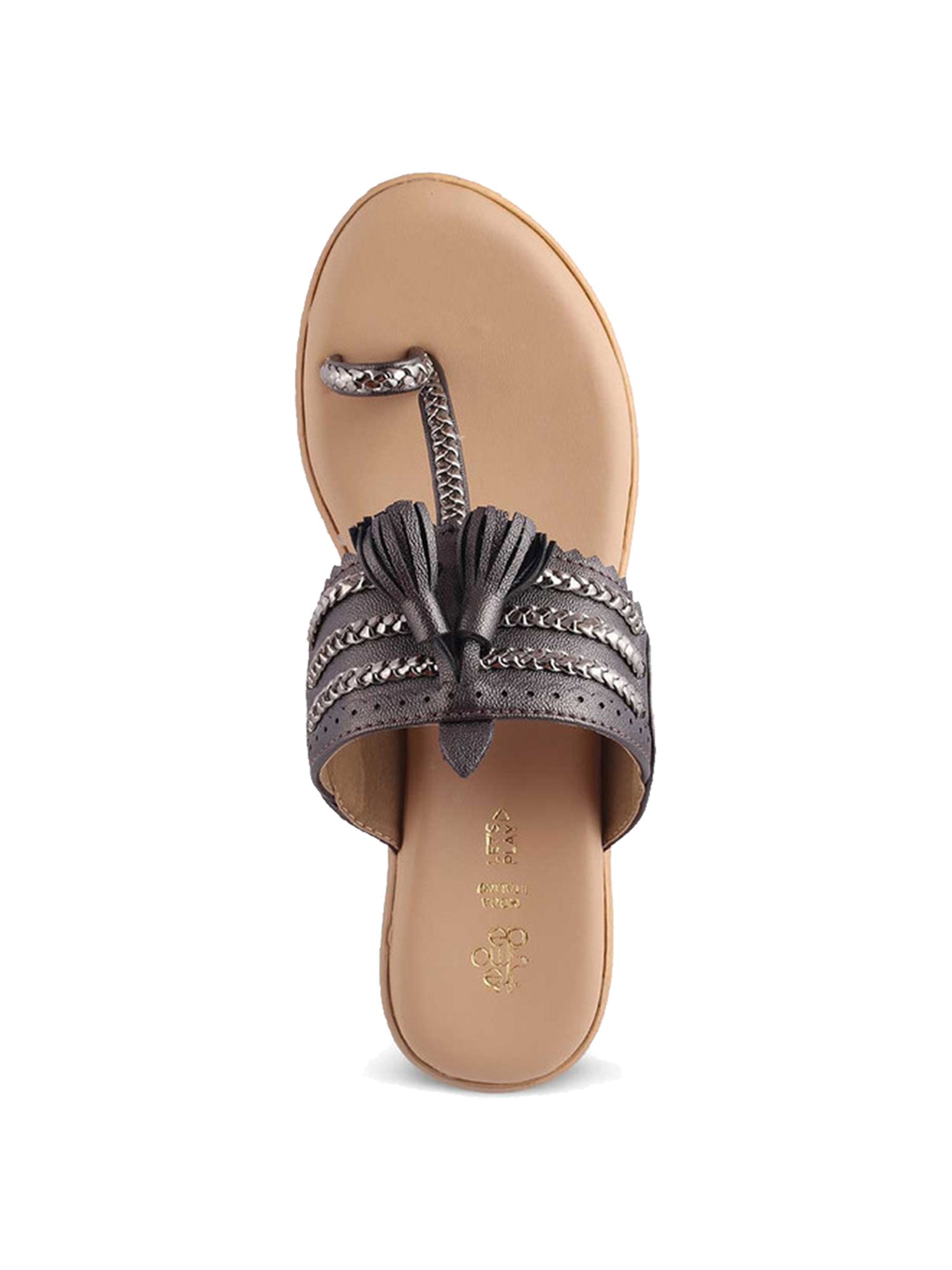 Tresmode Women's Pewter Toe Ring Wedges