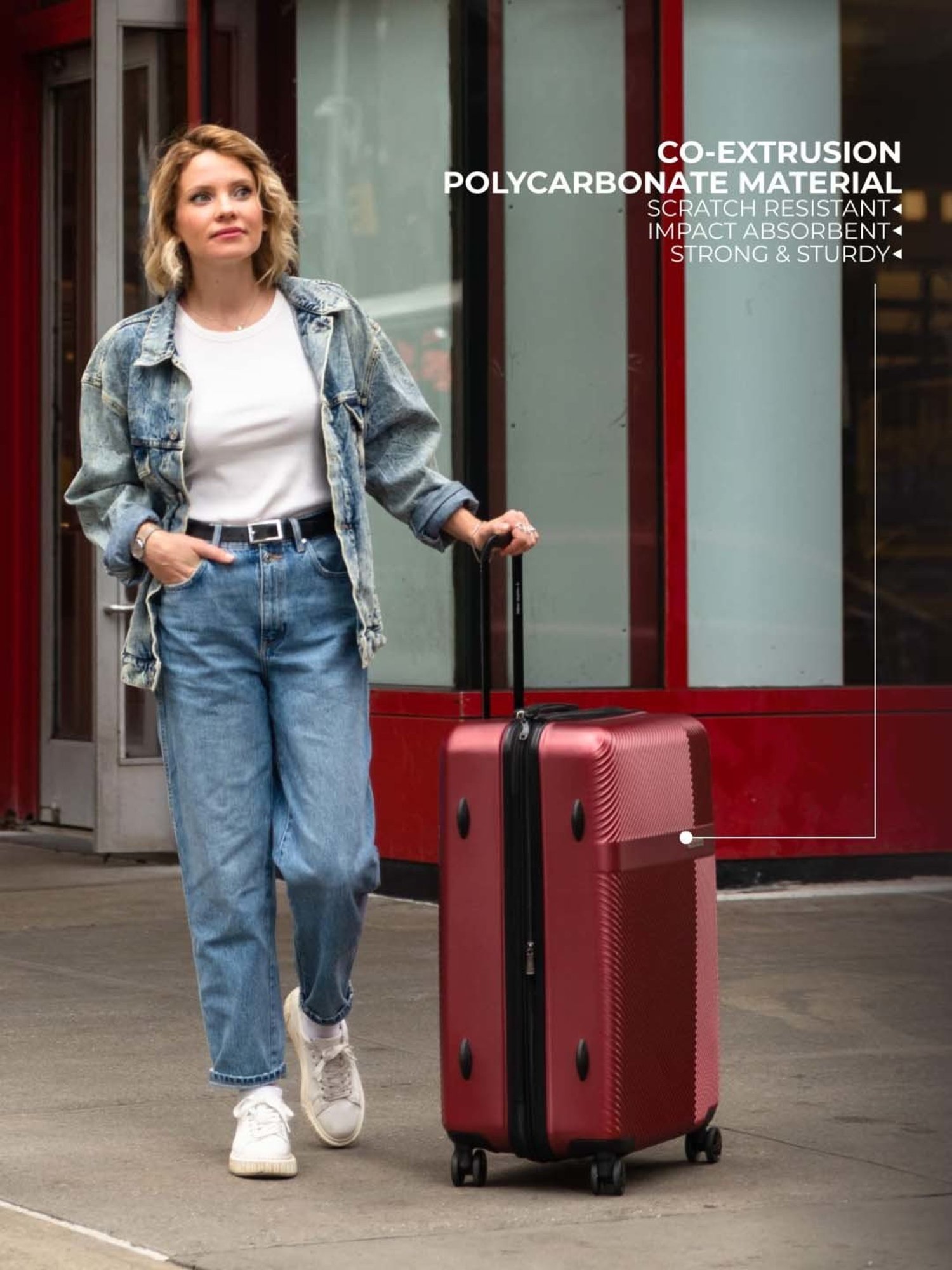 Nasher Miles Fifth Avenue Expander Hard-Side Polycarbonate Check-in Maroon 28 Inch|75CMTrolleyBag