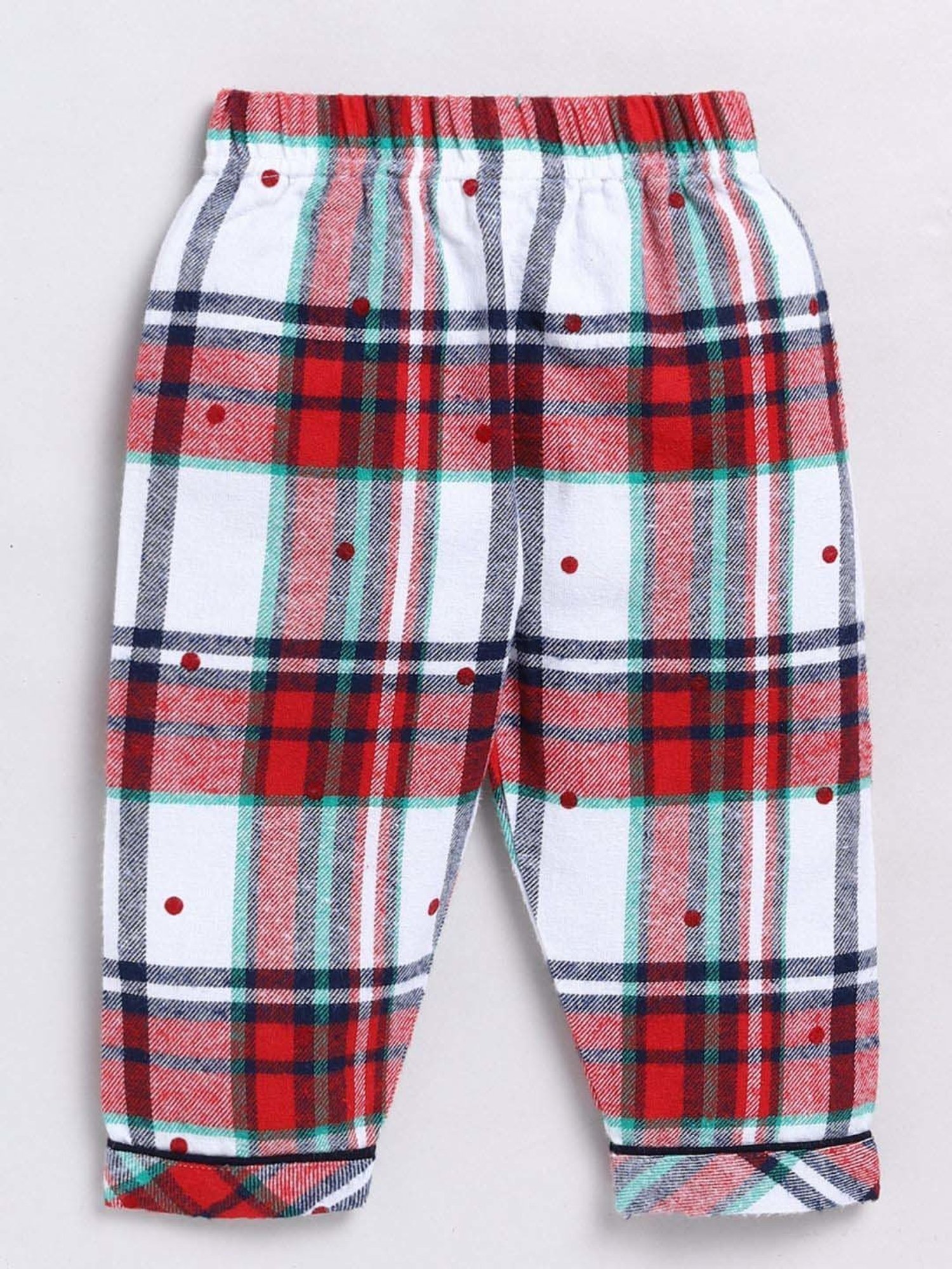 Clt.s Boys Red & White Cotton Chequered Full Sleeves Top Set