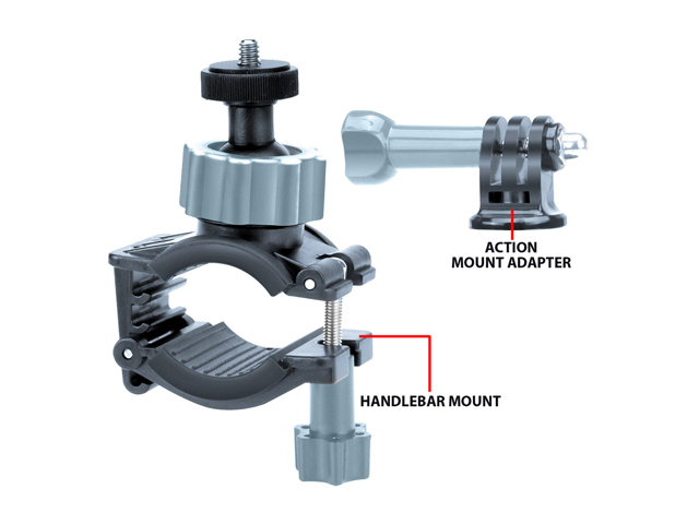 USA Gear Rollbar and Handlebar Action Camera Mount with Tripod Screw and Action Style Mounting - Perfect For ATVs, Motocross, Bicycles, BMX, Boats, Snowmobiles and More
