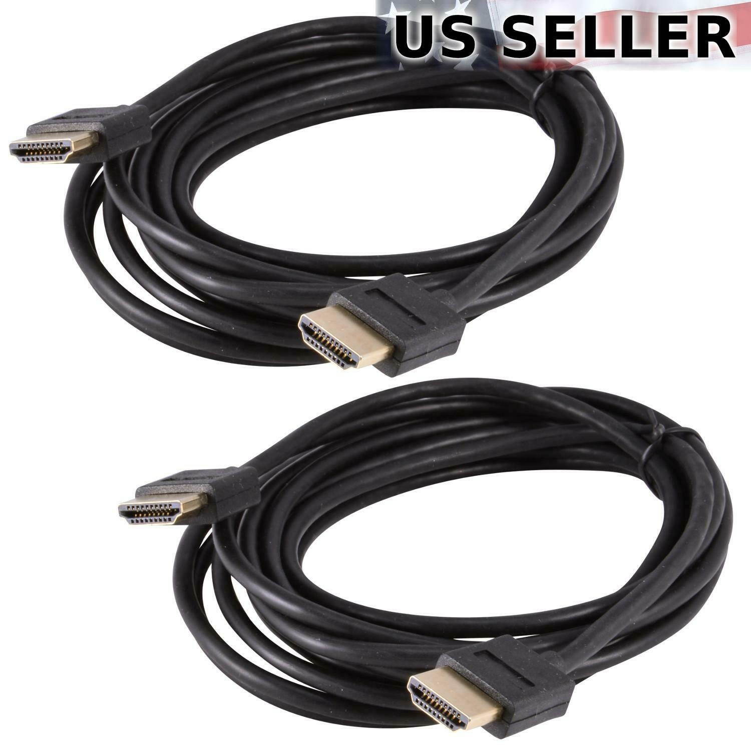 2-Pack 10FT Ultra Slim Thin HDMI Cable for BLURAY HDTV LCD HD TV 1080P 2X