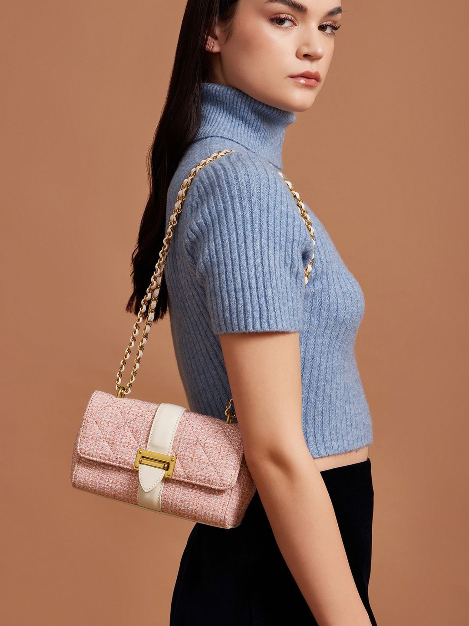 Miraggio Estelle Pink Small Textured Cross Body Bag