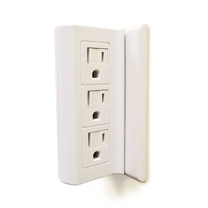 2Pack 6 Outlet Splitter Grounded Side Access Outlet Extender Wall Tap