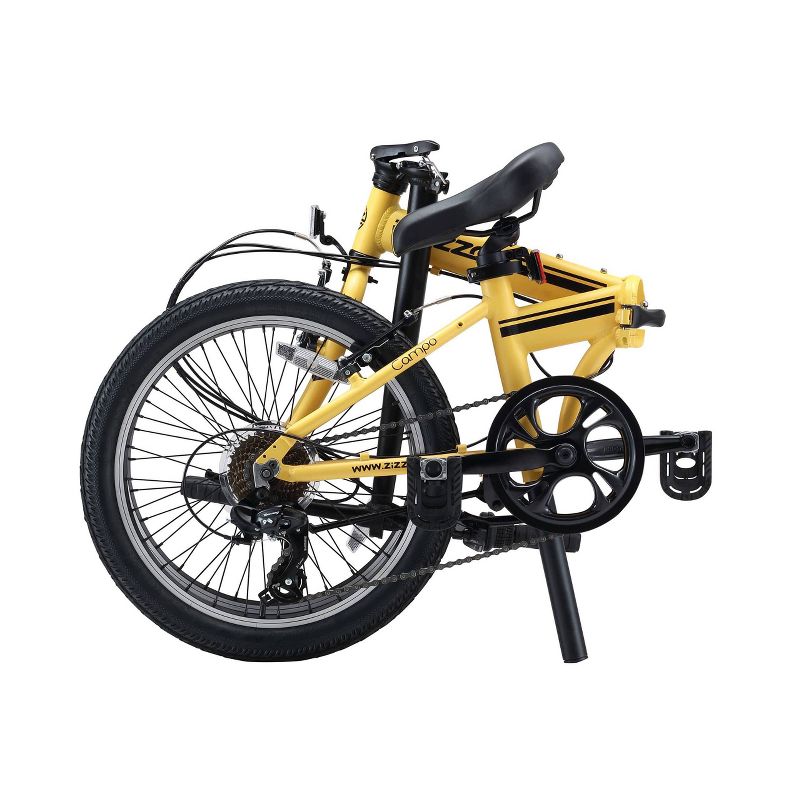 ZiZZO Campo 7-Speed Aluminum 20" Folding Bike - Yellow