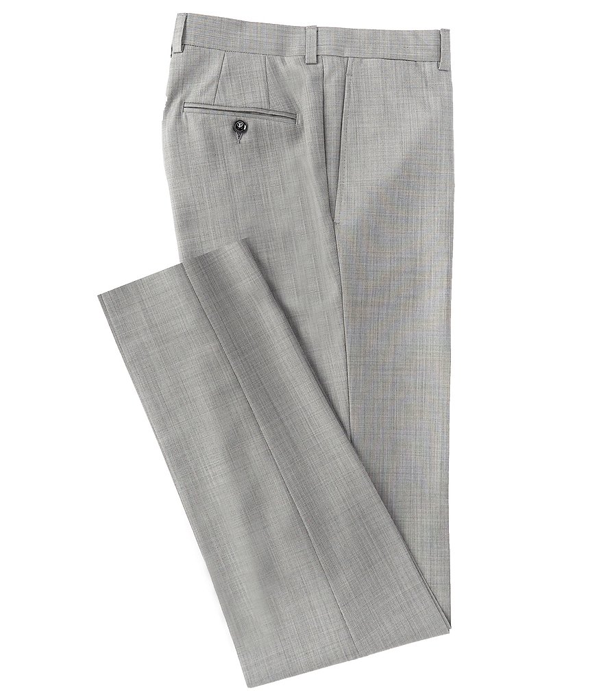 Hart Schaffner Marx Plaid Flat-Front Trouser Pants