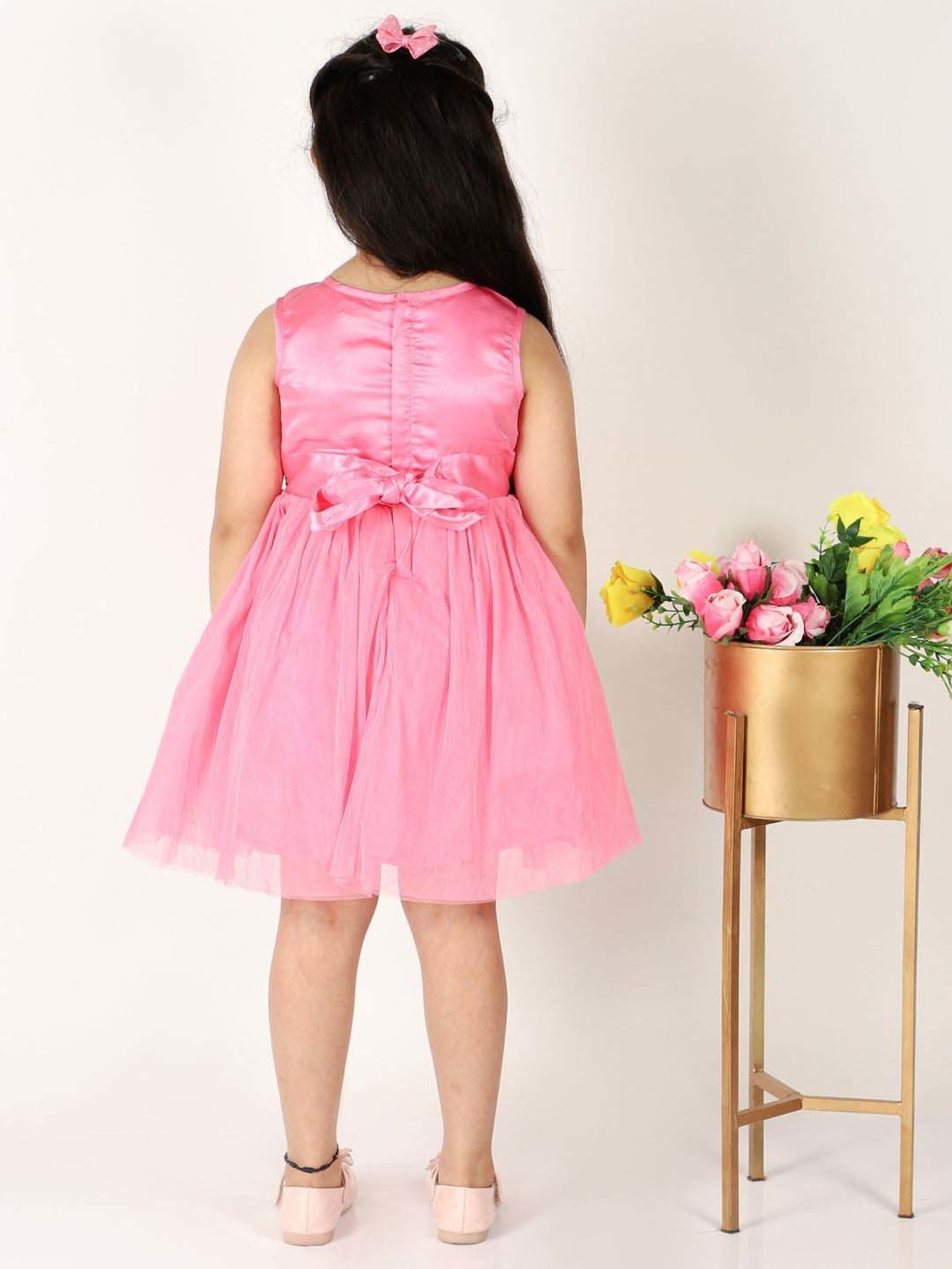KidsDew White & Pink Embellished Dress