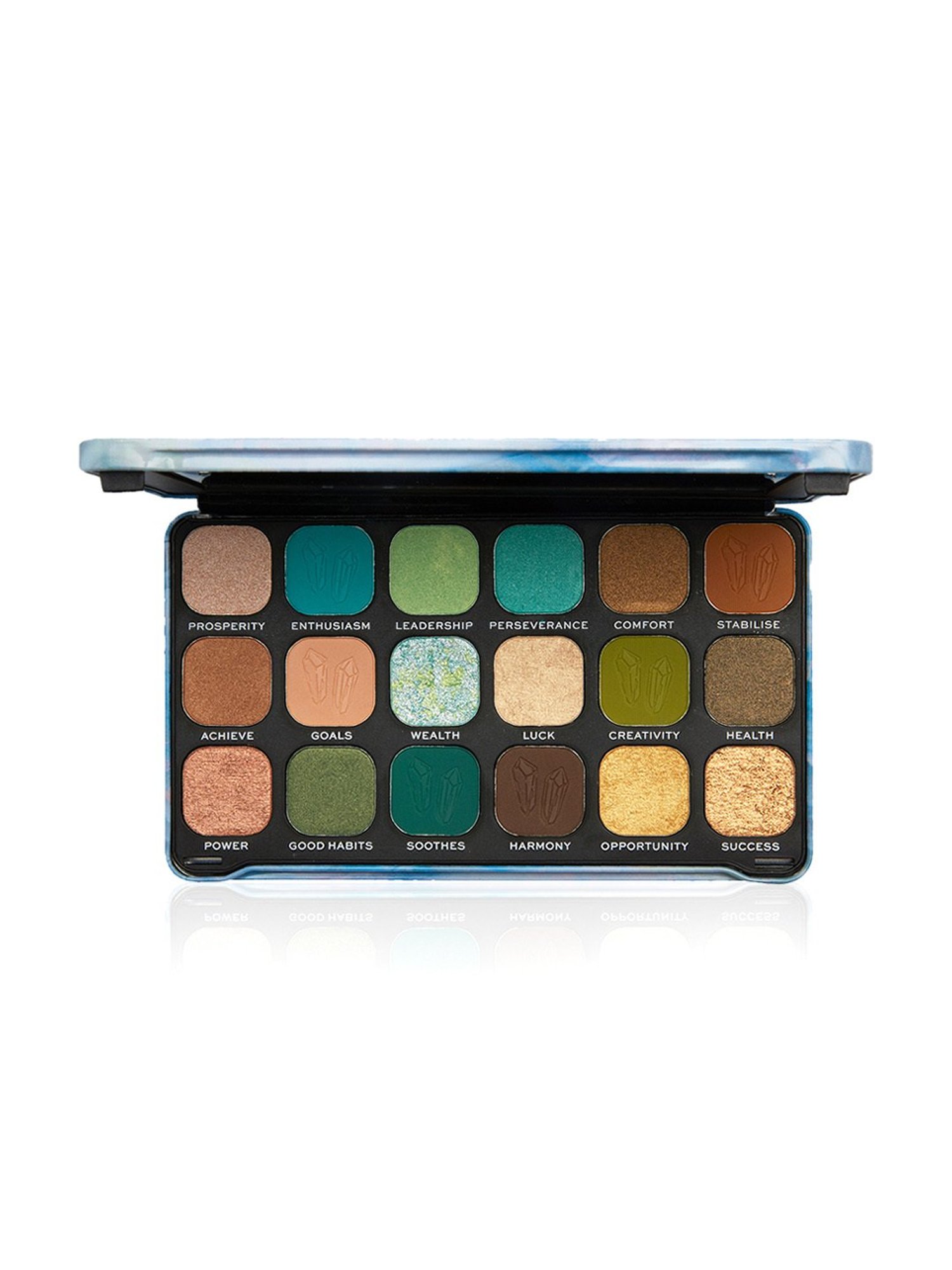 Makeup Revolution Crystal Aura Forever Flawless Shadow Palette Aventurine - 19.8 gm