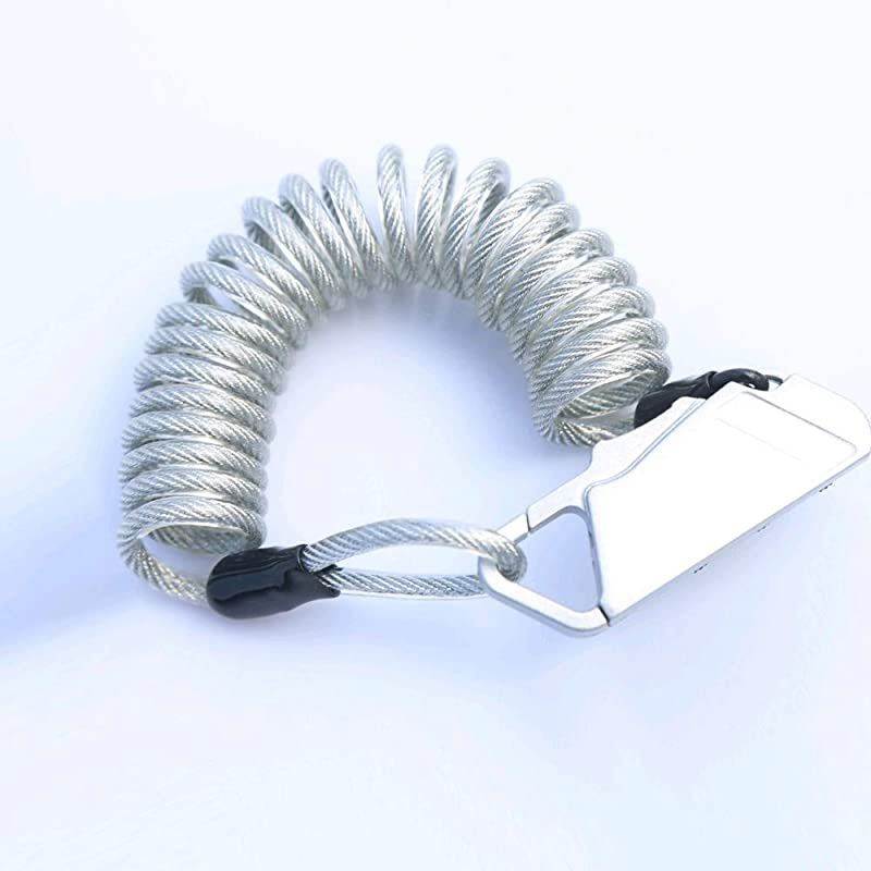 Cycling Spring 3 Digit Combination Lock, Portable Bicycle Anti-Theft Helmet Cable Lock (Silver)