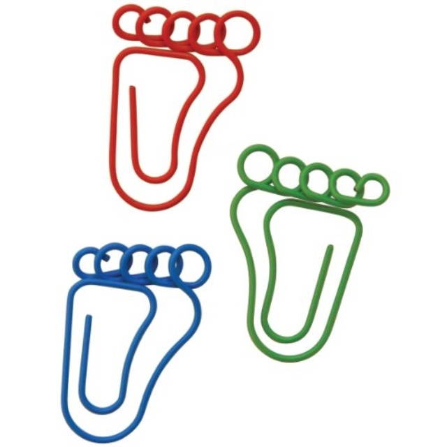 Baumgartens Feet Shaped Paper clips, 20-Pack