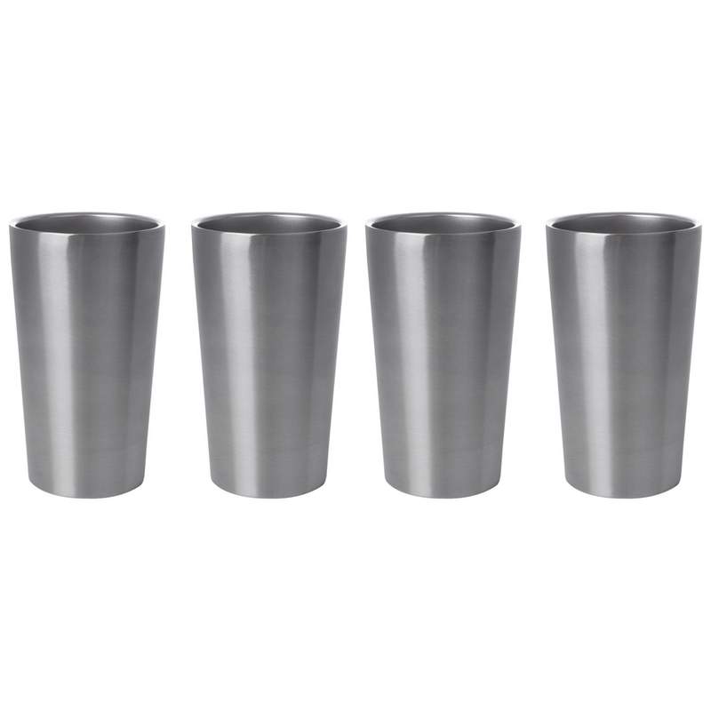 Maxam® Stainless Steel 4pc Double Wall 13oz Tumbler Set